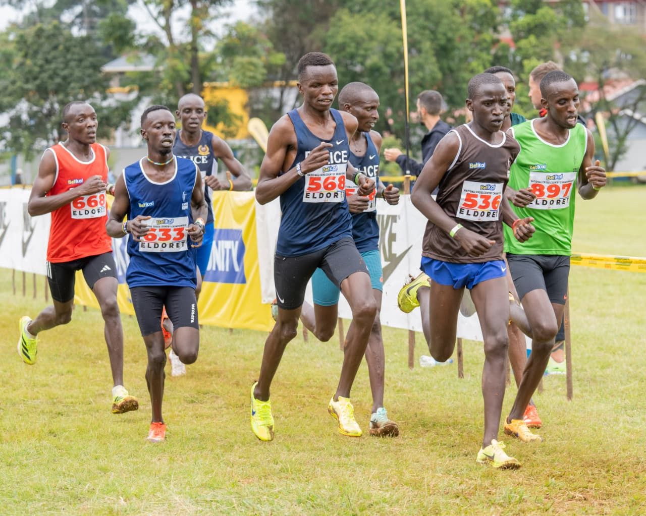 Kenya Police athletes during National Cross Country 